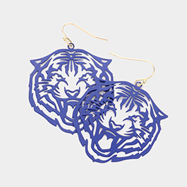 Cut Out Tiger Dangle Earrings