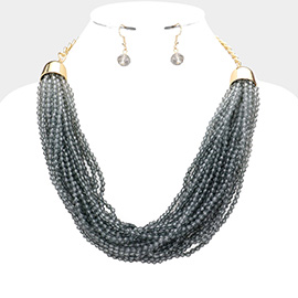 Faceted Beaded Multi Layered Necklace