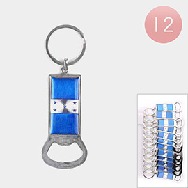 12PCS - Honduras Flag Printed Bottle Opener Keychains