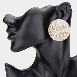 Rhinestone Pave Round Evening Earrings