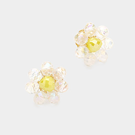 Beaded Flower Stud Earrings