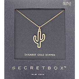 SECRET BOX_14K God Dipped Cactus Pendant Necklace