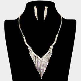 Rhinestone Fringe Necklace