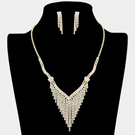 Rhinestone Fringe Necklace