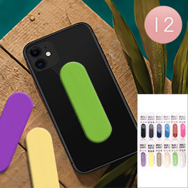 12PCS - Solid Adhesive Phone Grip Multi Bands