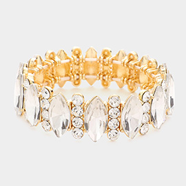 Marquise Stone Accented Stretch Evening Bracelet