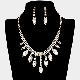 Marquise Stone Accented Rhinestone Necklace