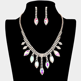 Marquise Stone Accented Rhinestone Necklace