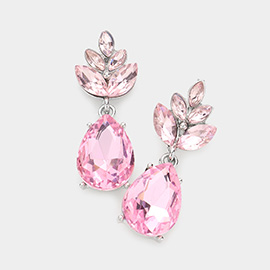 Crystal Teardrop Cluster Vine Evening Earrings