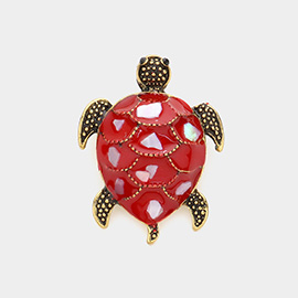 Enamel Turtle Pin Brooch