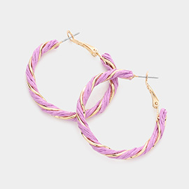 Twisted Raffia Hoop Earrings