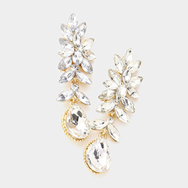 Crystal Rhinestone Marquise Evening Earrings