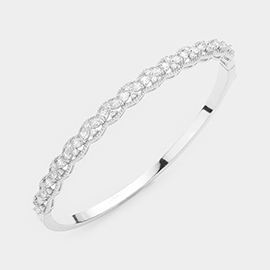 Teardrop Round Stone Embellished Bangle Evening Bracelet