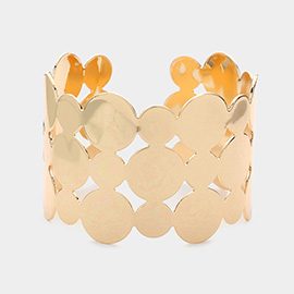 Geometric Metal Round Cluster Cuff Bracelet