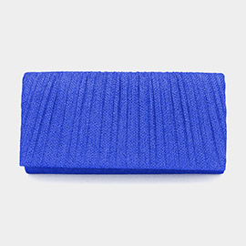 Pleated Shimmery Evening Clutch / Crossbody Bag