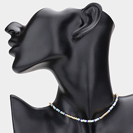 Heishi Bead Accented Choker Necklace