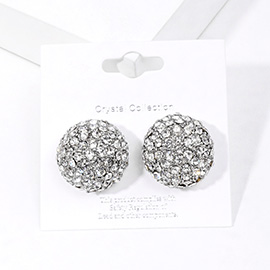 Rhinestone Embellished Dome Stud Evening Earrings