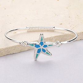 Enamel Metal Starfish Hook Bracelet