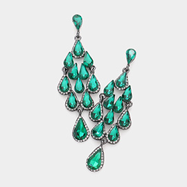 Glass Crystal Chandelier Evening Earrings