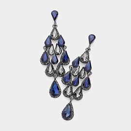 Glass Crystal Chandelier Evening Earrings