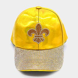 Bling Fleur de Lis Accented Baseball Cap