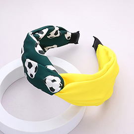 Game Day Soccer Patterned Twisted Headband