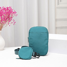 Solid Nylon Sling Bag / Crossbody Bag