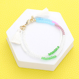 Colorful Beaded Tassel Bracelet