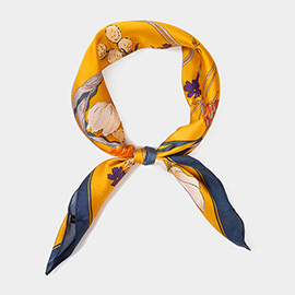 Flower Butterfly Printed Square Scarf