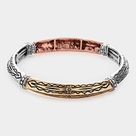 Embossed Metal Stretch Bracelet