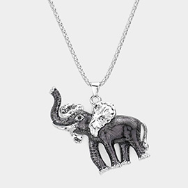 3D Elephant Pendant Necklace