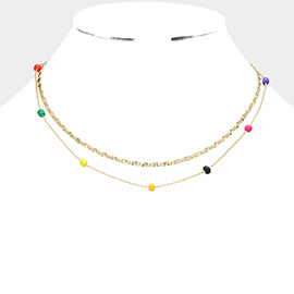 Bead Station Double Layered Necklace