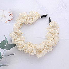 Tiny Flower Pattern Printed Scrunchie Headband