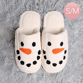 Snowman Print Soft Home Indoor Floor Slippers