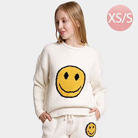 Smile Accented Crewneck Sweater Top