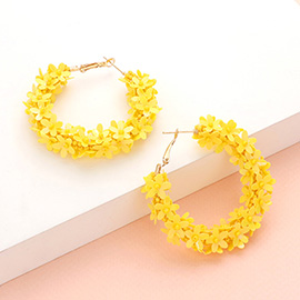 Flower Cluster Hoop Earrings