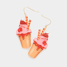 Glittered Resin Ice Cream Dangle Earrings