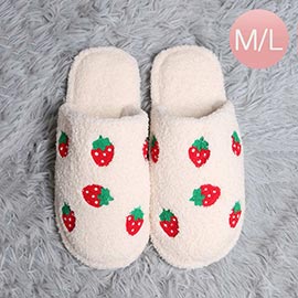 Strawberry Print Soft Home Indoor Floor Slippers