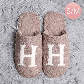 H Print Soft Home Indoor Floor Slippers