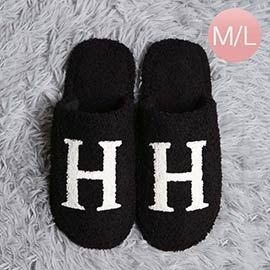 H Print Soft Home Indoor Floor Slippers