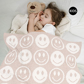 Smile Patterned Reversible Kids Throw Blanket