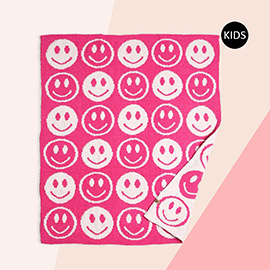 Smile Patterned Reversible Kids Throw Blanket