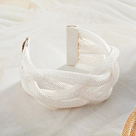 Braided Mesh Metal Cuff Bracelet