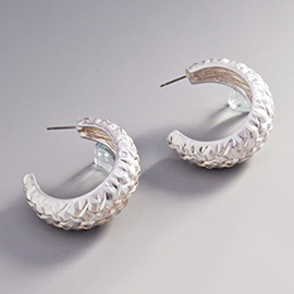 Textured Metal Hoop Earrings