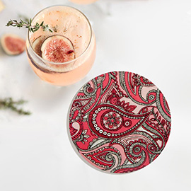 Paisley Printed Wood Coaster