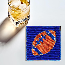 Game Day Sequin Beaded Football Coaster