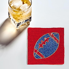 Game Day Sequin Beaded Football Coaster