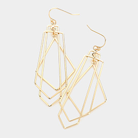 Geometric Open Metal Layered Dangle Earrings