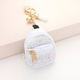 Studded Backpack Bag Tassel Keychain