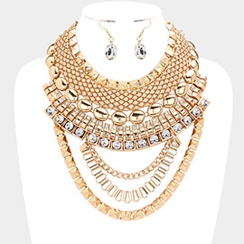 Stone Embellished Statement Necklace